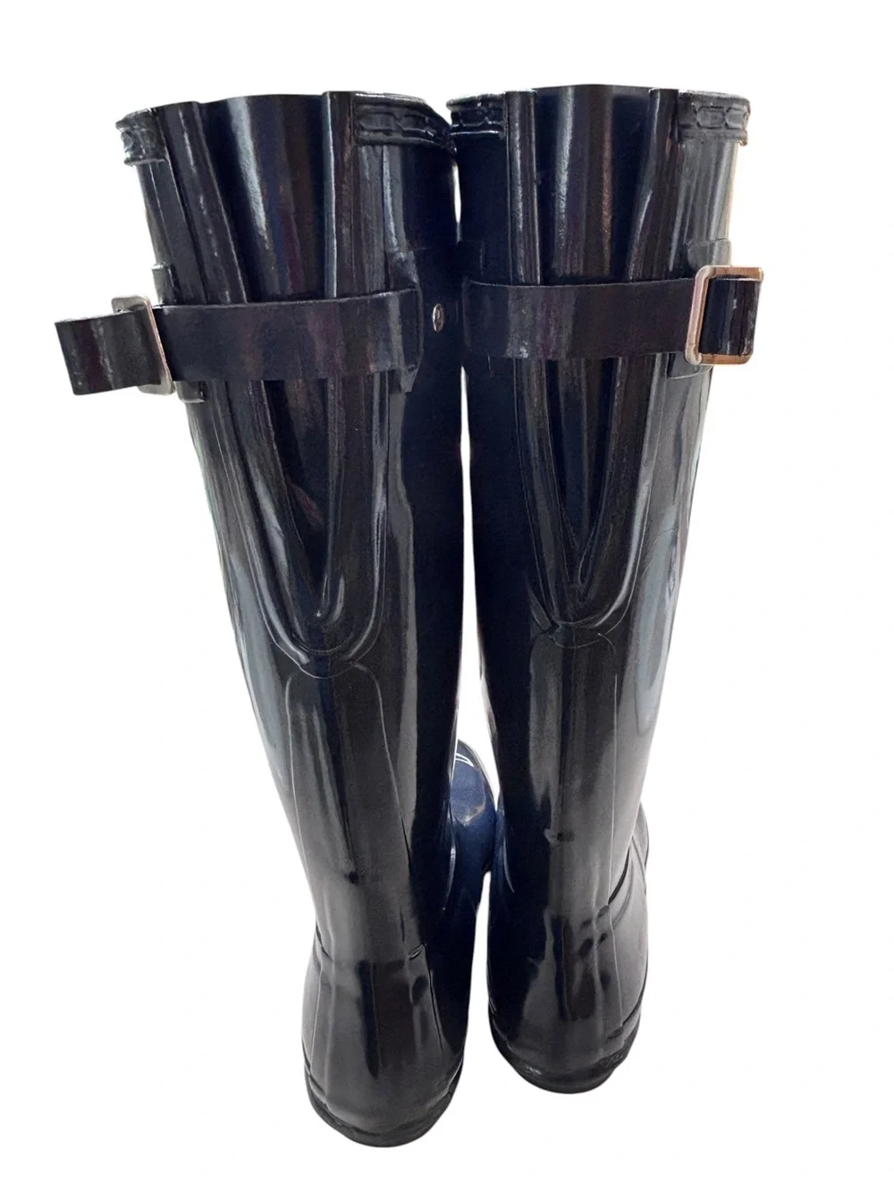 Hunter Original Tall Gloss Navy Wide Calf Rain Boots Women’s Size 9